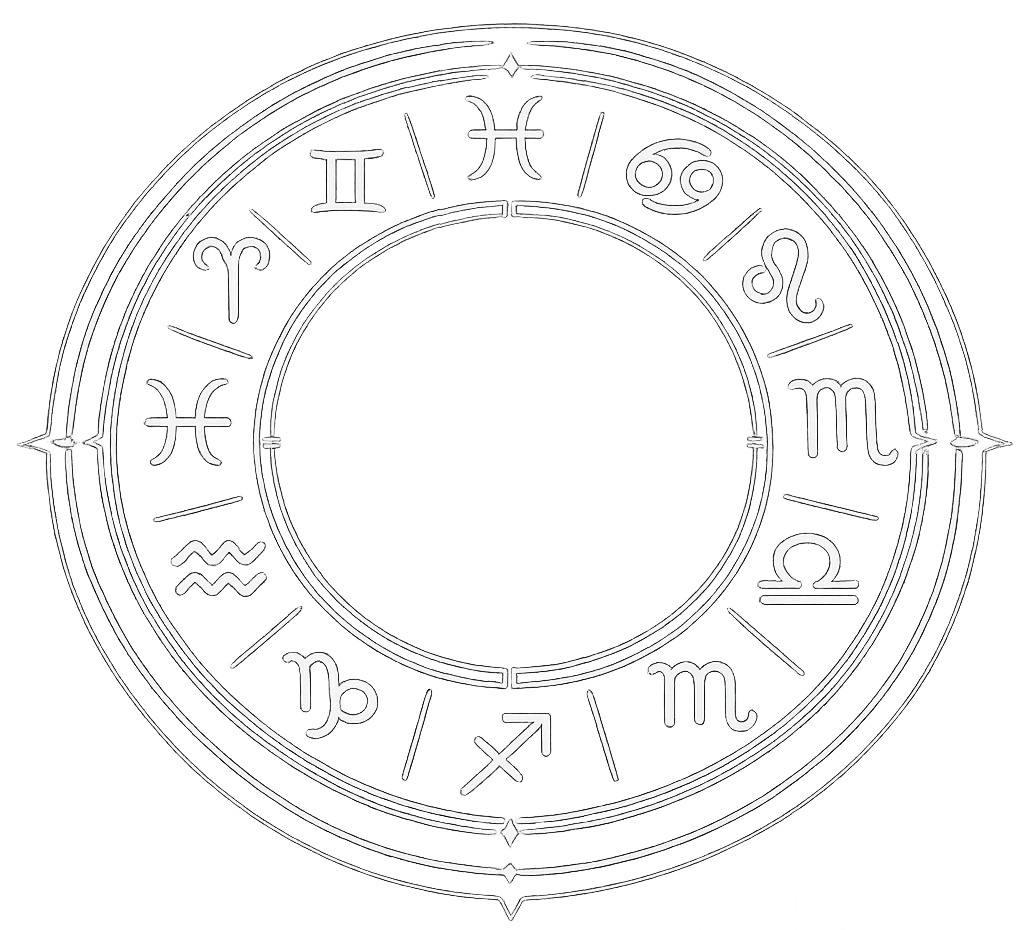 Zodiac wheel reference plate used as a structural map for signs and degrees