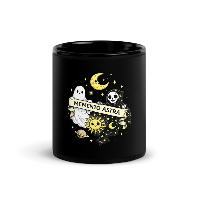 Memento Astra Animated Logo - Black Glossy Mug