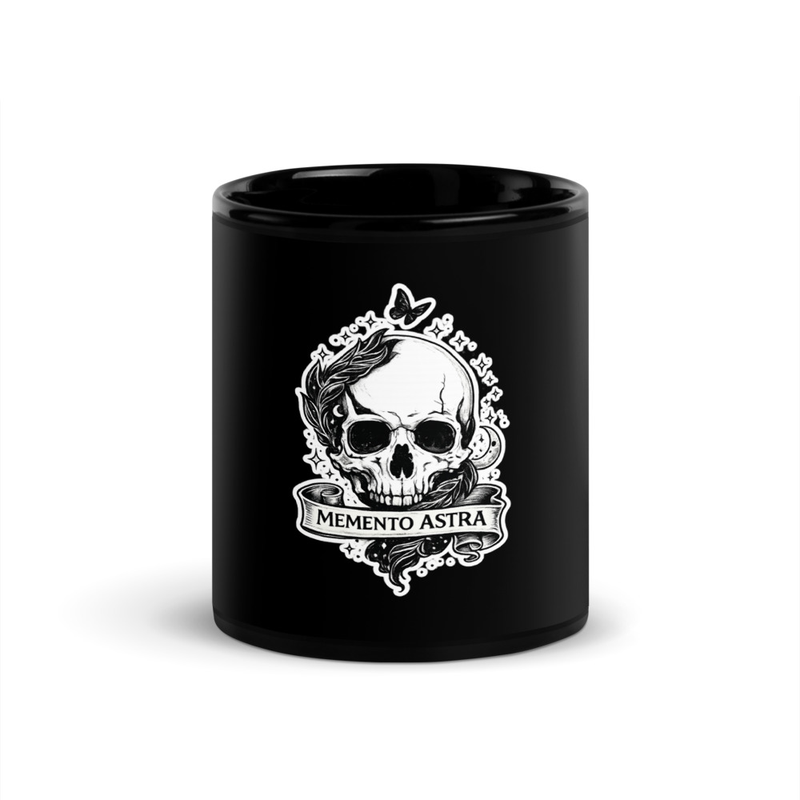 Memento Astra Death Logo - Black Glossy Mug